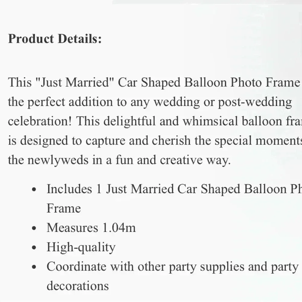 Just Married Ballon Decor